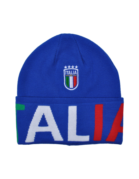 CAPPELLO SKIPPER AZZURRO JACQUARD TRICOLORE 52%VI 30%PL 18%PA ITALIA