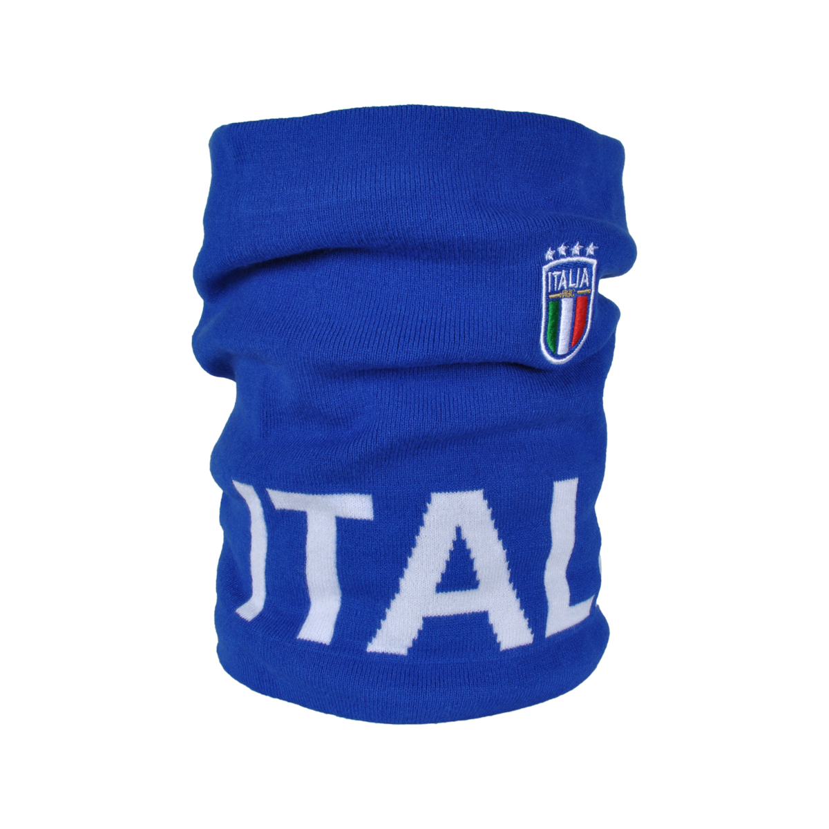 SCALDACOLLO AZZURRO JACQUARD BIANCO 52%VI 30%PL 18%PA ITALIA