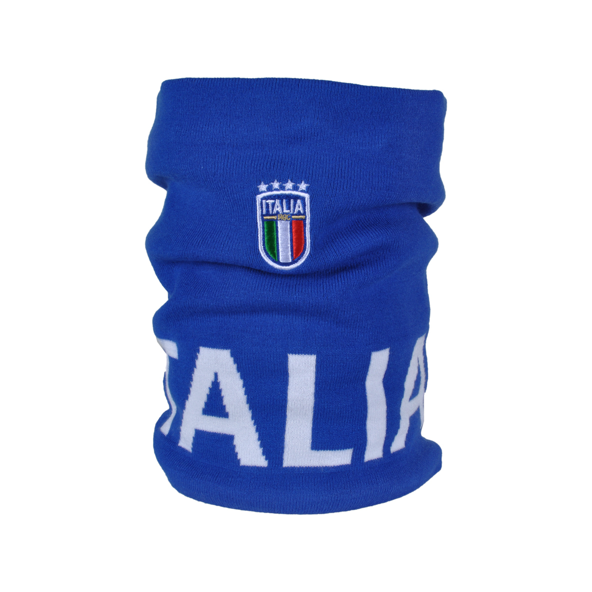 SCALDACOLLO AZZURRO JACQUARD BIANCO 52%VI 30%PL 18%PA ITALIA