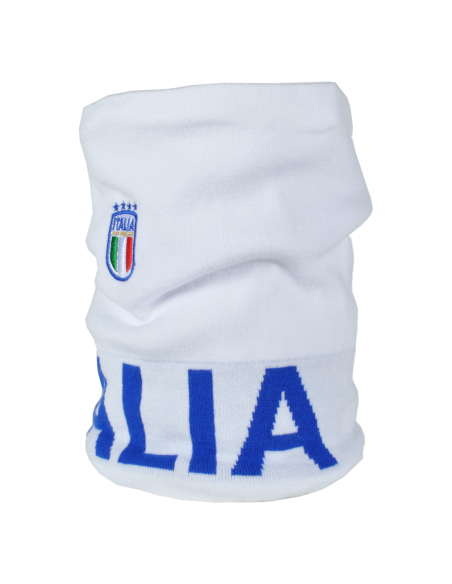 SCALDACOLLO BIANCO JACQUARD AZZURRO 52%VI 30%PL 18%PA ITALIA