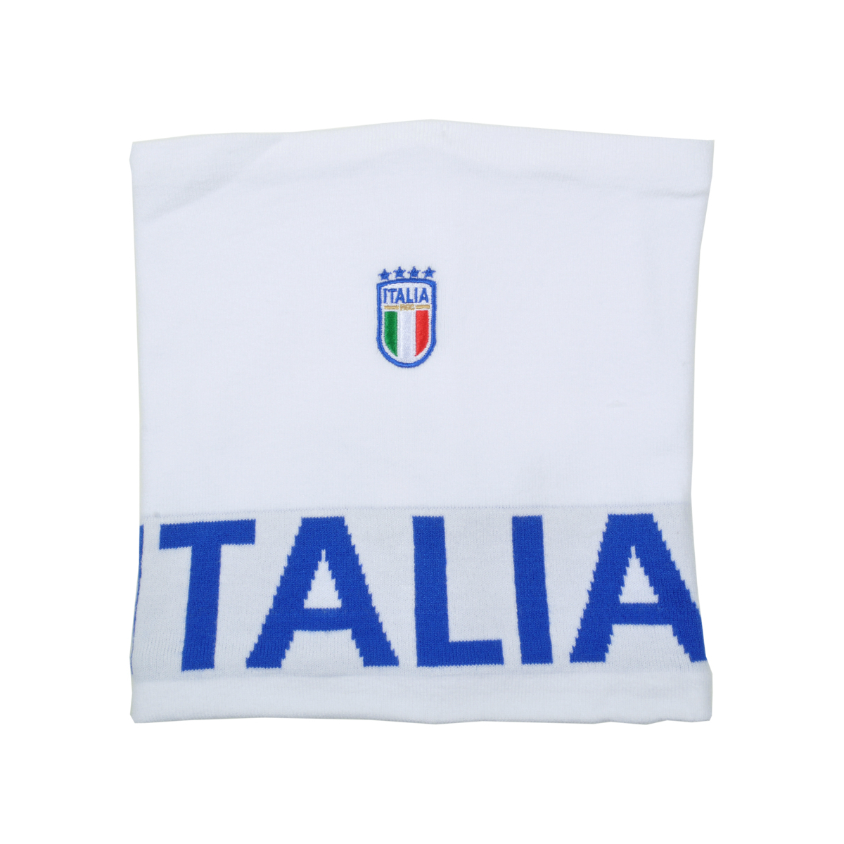 SCALDACOLLO BIANCO JACQUARD AZZURRO 52%VI 30%PL 18%PA ITALIA
