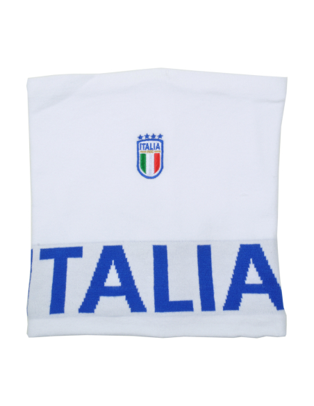 SCALDACOLLO BIANCO JACQUARD AZZURRO 52%VI 30%PL 18%PA ITALIA