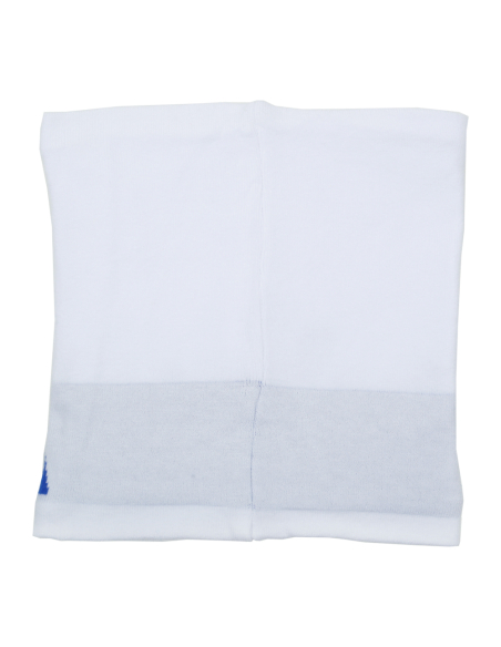 SCALDACOLLO BIANCO JACQUARD AZZURRO 52%VI 30%PL 18%PA ITALIA