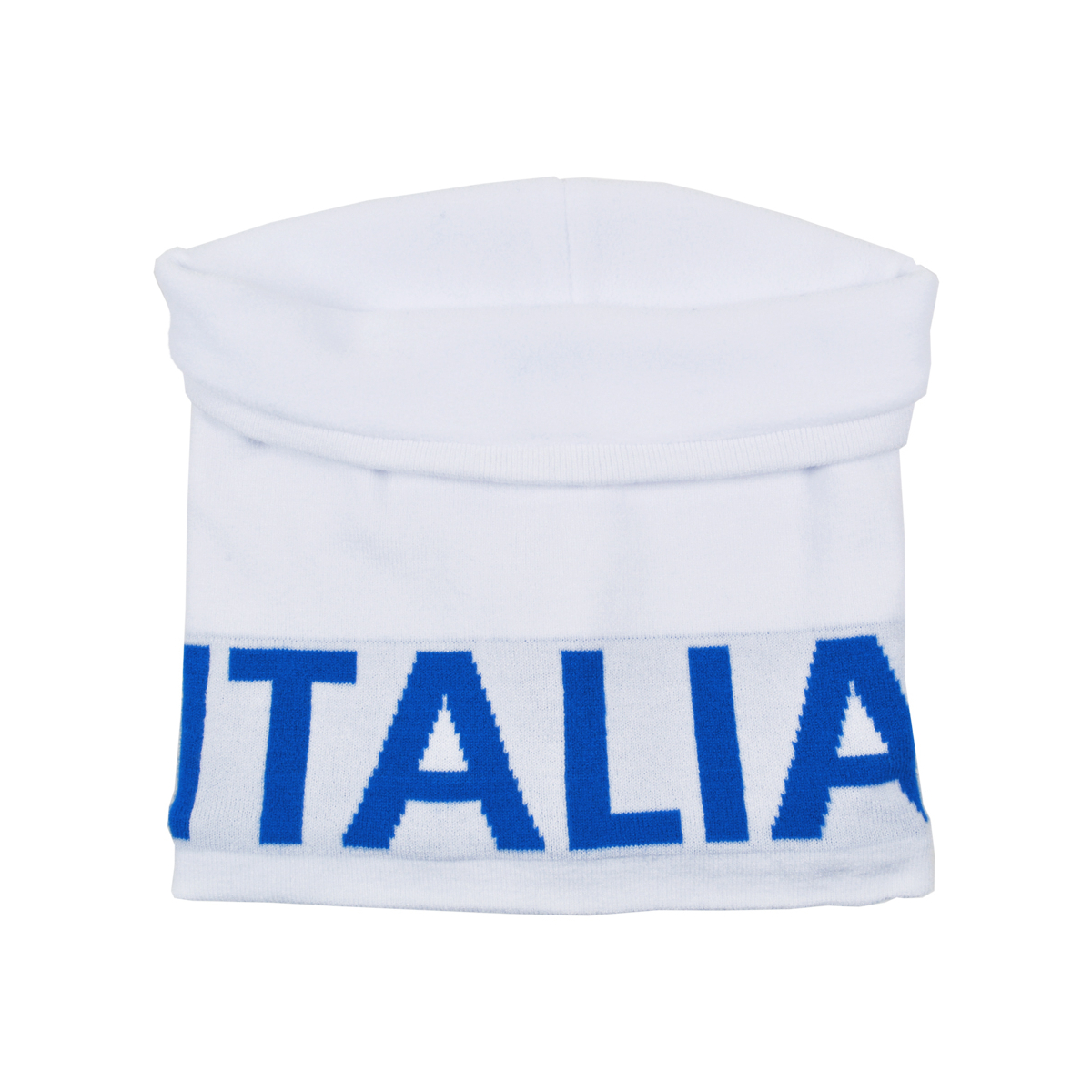 SCALDACOLLO BIANCO JACQUARD AZZURRO 52%VI 30%PL 18%PA ITALIA