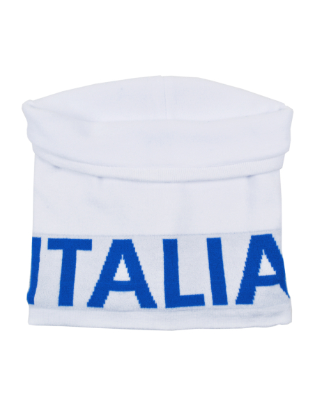SCALDACOLLO BIANCO JACQUARD AZZURRO 52%VI 30%PL 18%PA ITALIA