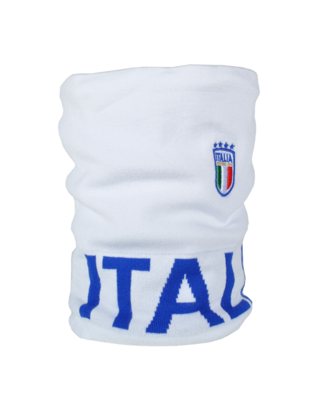 SCALDACOLLO BIANCO JACQUARD AZZURRO 52%VI 30%PL 18%PA ITALIA
