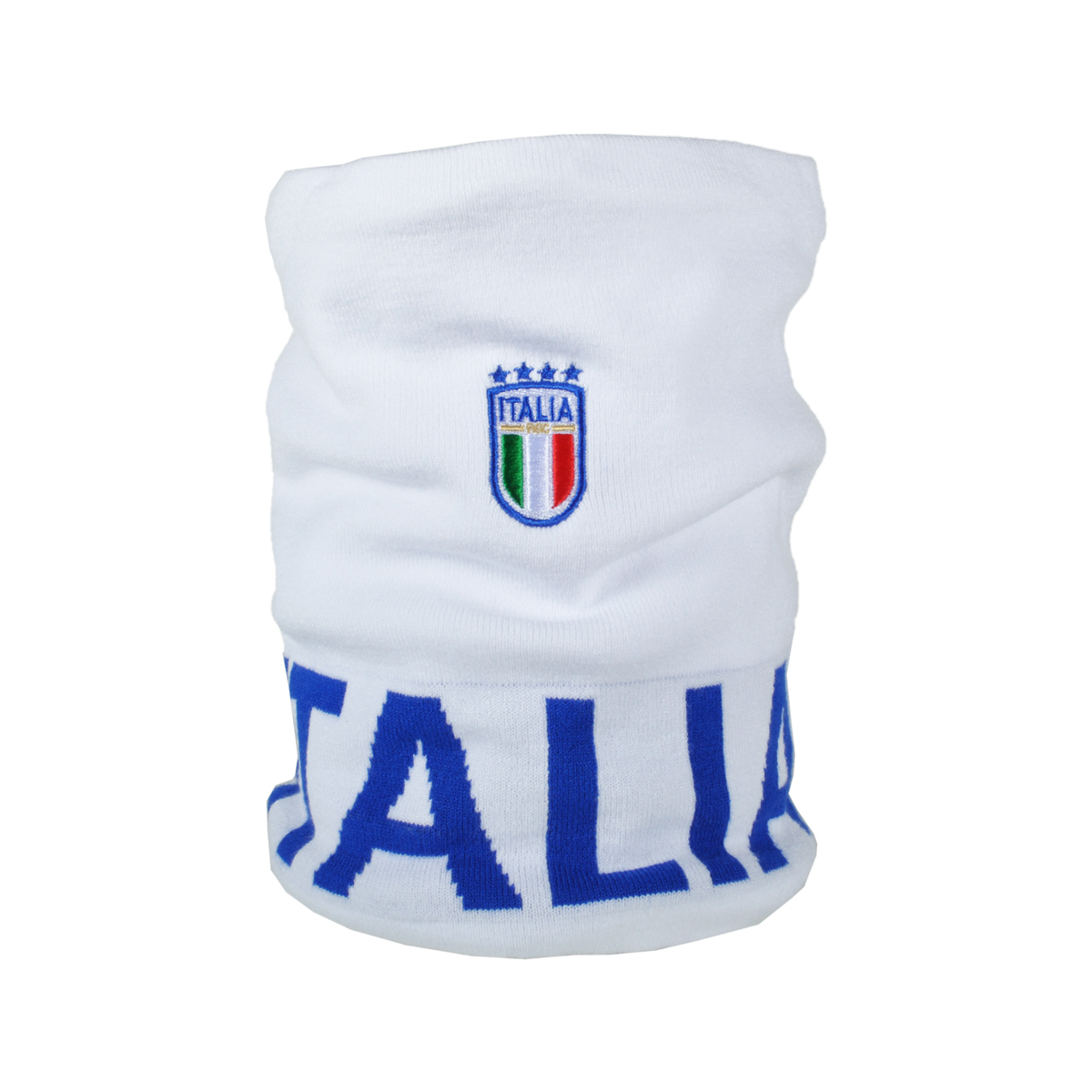 SCALDACOLLO BIANCO JACQUARD AZZURRO 52%VI 30%PL 18%PA ITALIA