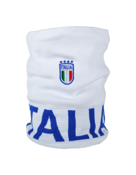 SCALDACOLLO BIANCO JACQUARD AZZURRO 52%VI 30%PL 18%PA ITALIA