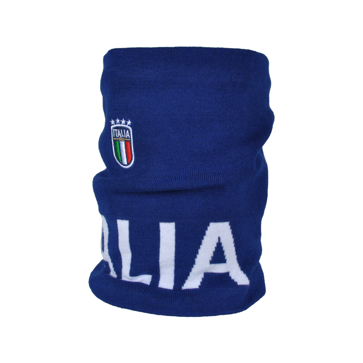 SCALDACOLLO BLU JACQUARD BIANCO 52%VI 30%PL 18%PA ITALIA
