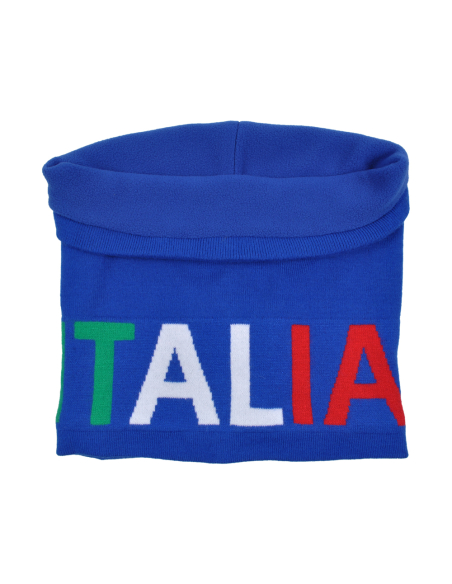 SCALDACOLLO AZZURRO JACQUARD TRICOLORE 52%VI 30%PL 18%PA ITALIA
