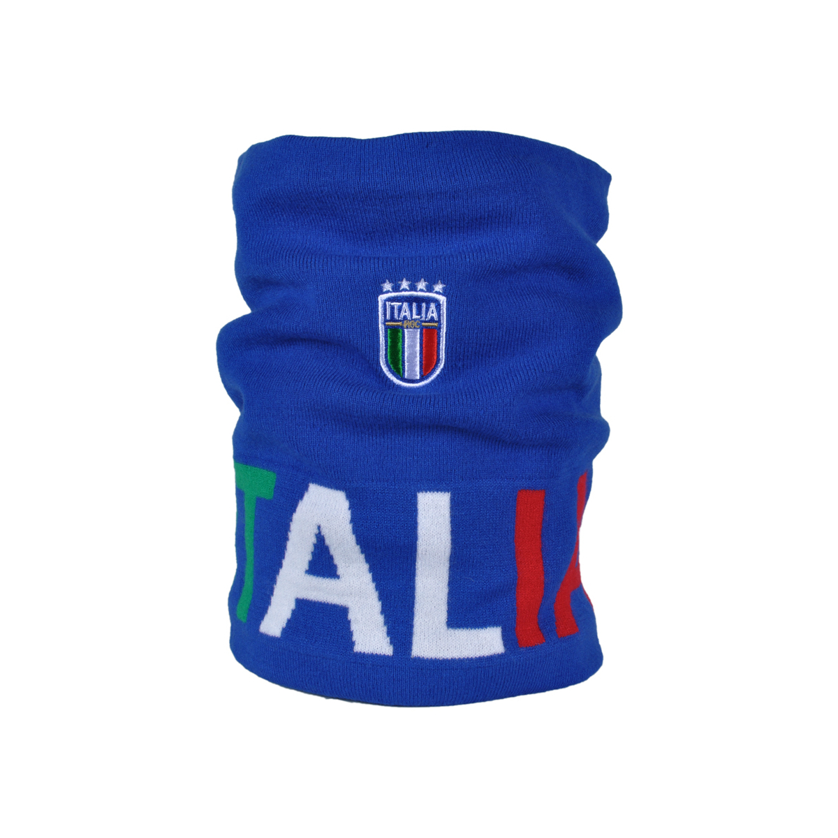 SCALDACOLLO AZZURRO JACQUARD TRICOLORE 52%VI 30%PL 18%PA ITALIA