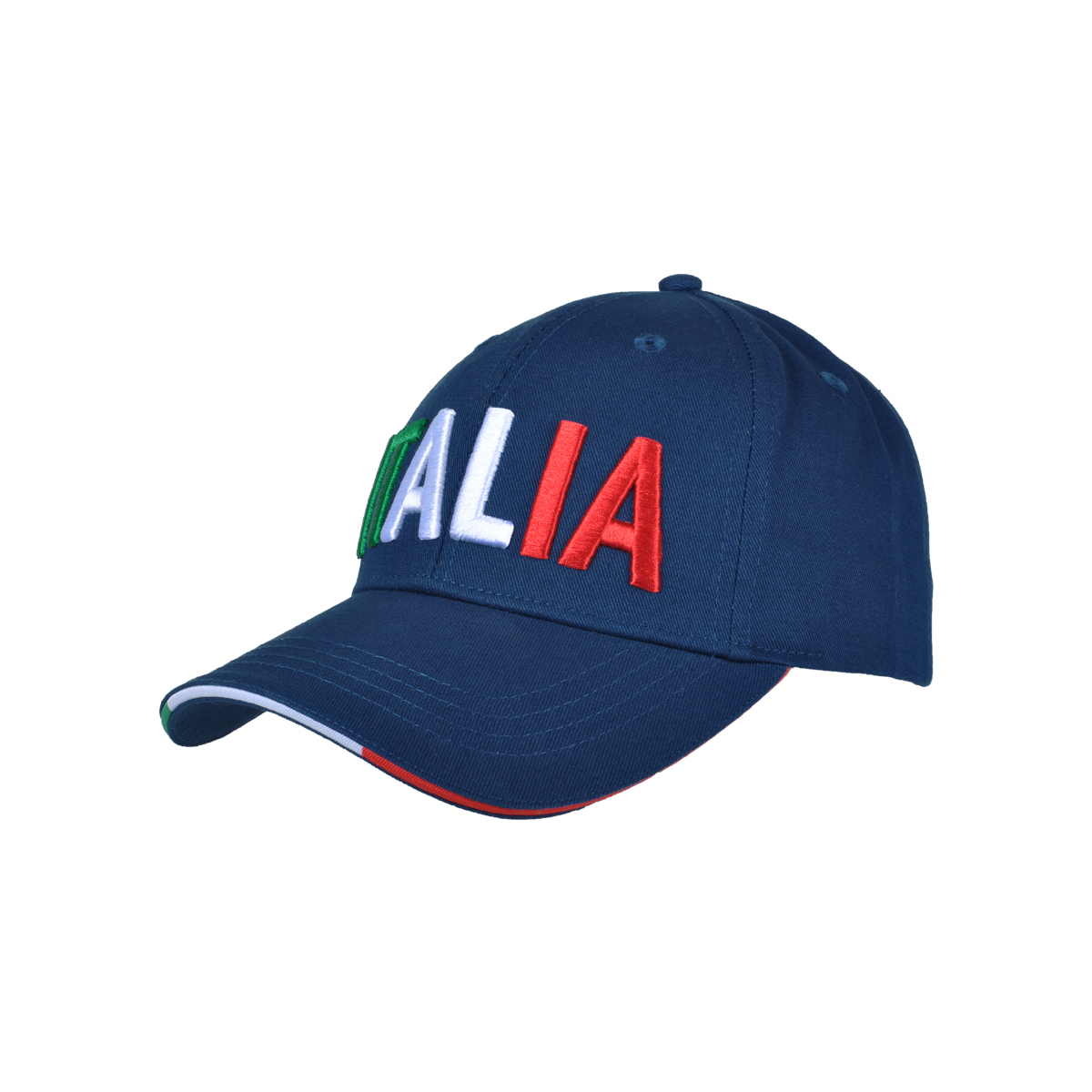 CAPPELLO BASEBALL NAVY CON RICAMO TRICOLORE 100%CO ITALIA