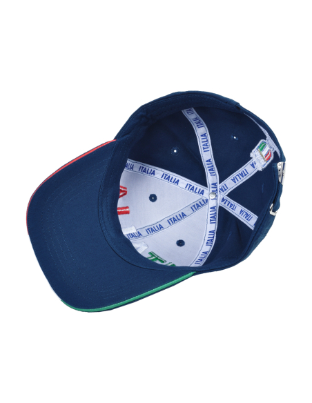 CAPPELLO BASEBALL NAVY CON RICAMO TRICOLORE 100%CO ITALIA