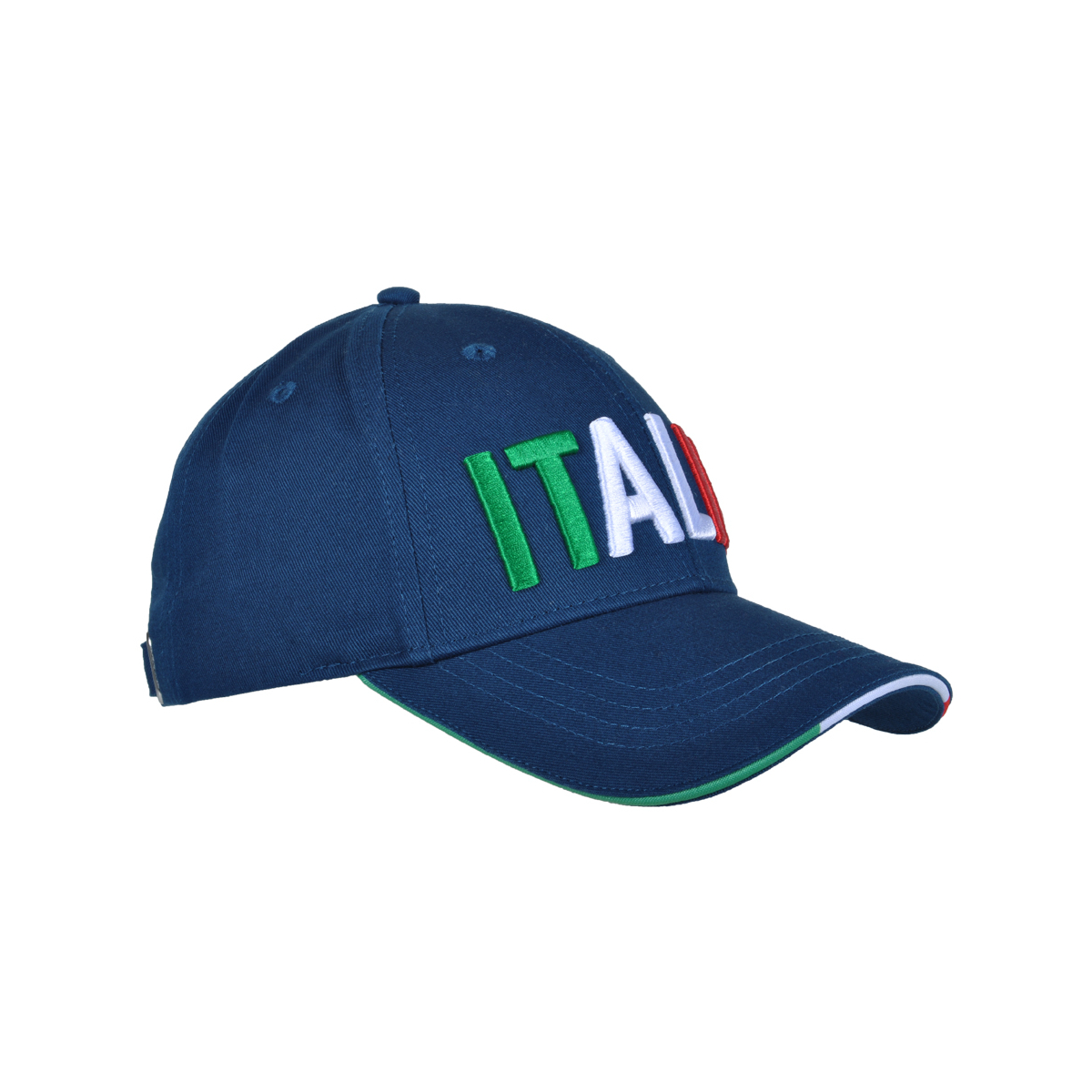 CAPPELLO BASEBALL NAVY CON RICAMO TRICOLORE 100%CO ITALIA