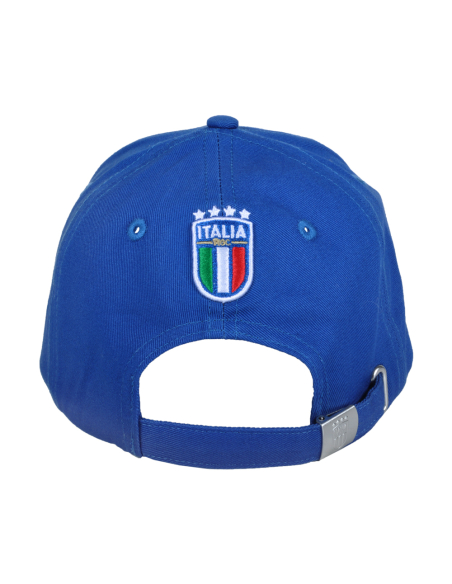 CAPPELLO BASEBALL AZZURRO CON RICAMO BIANCO 100%CO ITALIA