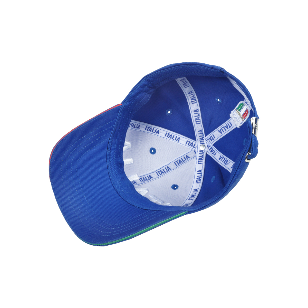 CAPPELLO BASEBALL AZZURRO CON RICAMO BIANCO 100%CO ITALIA