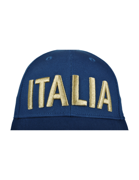 CAPPELLO BASEBALL NAVY CON RICAMO ORO 100%CO ITALIA