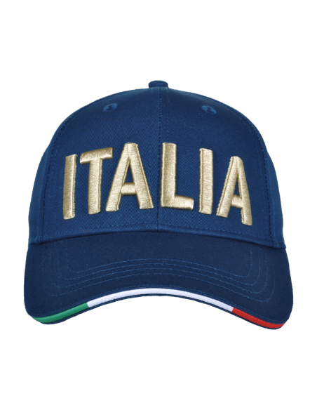CAPPELLO BASEBALL NAVY CON RICAMO ORO 100%CO ITALIA
