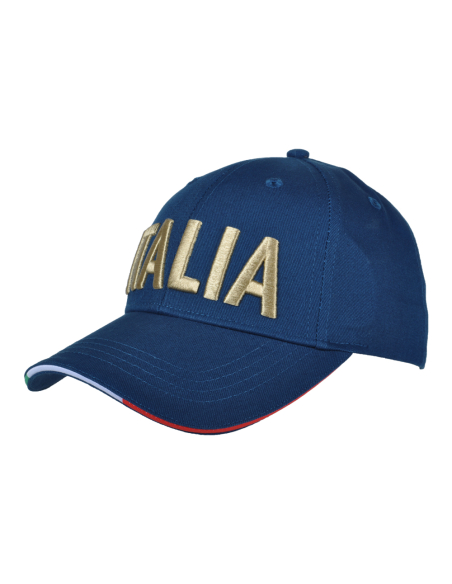 CAPPELLO BASEBALL NAVY CON RICAMO ORO 100%CO ITALIA