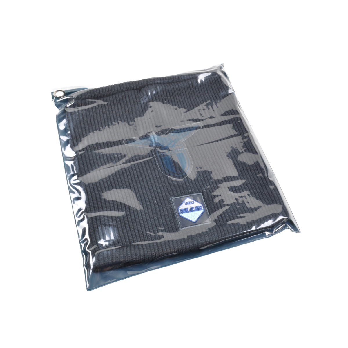 SCALDACOLLO MAGLIA 1X1 PATCH PELLE RICAMATO INT.PILE 50%PC 50%PL LAZIO