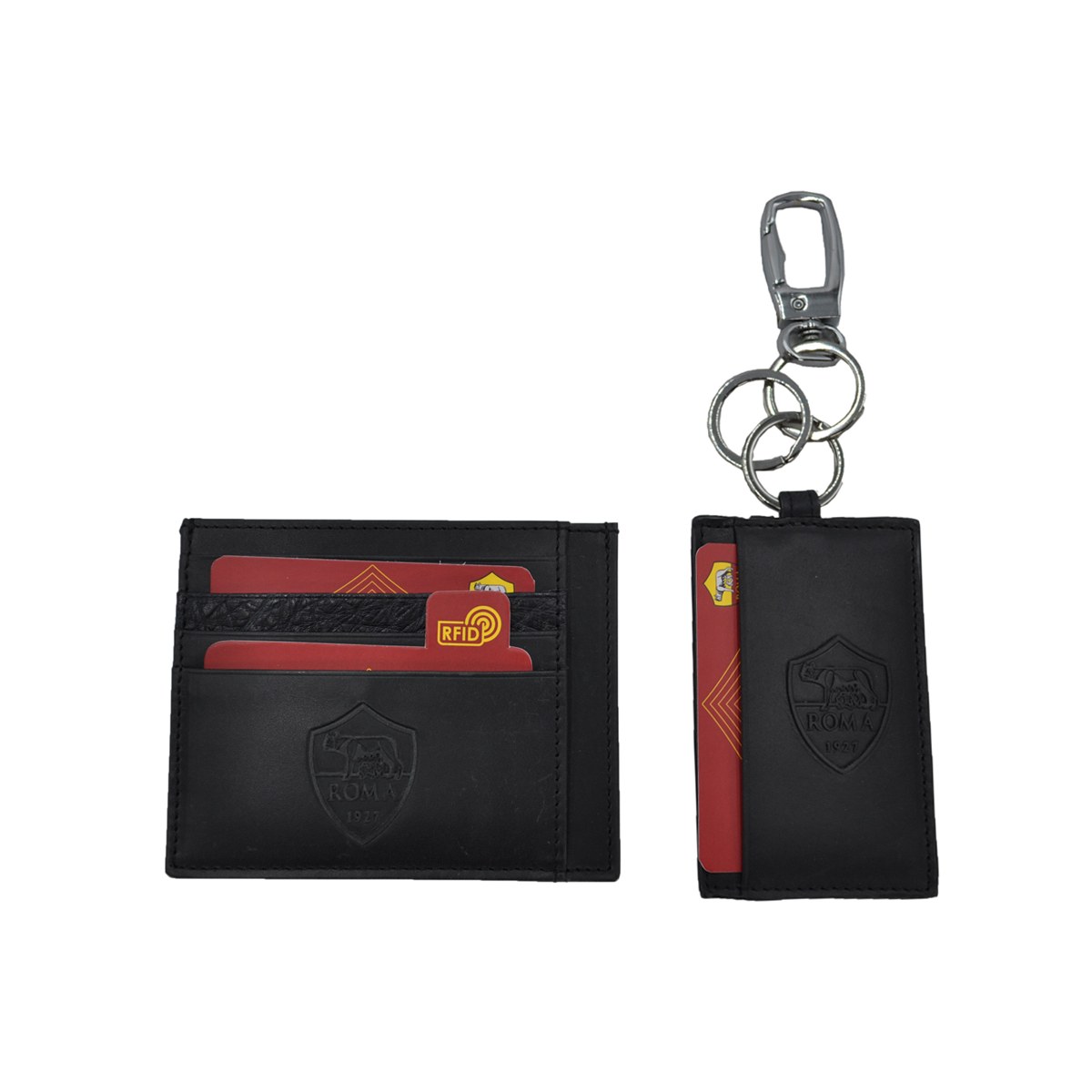 PARURE PORTACARTE E PORTACHIAVI 100%PELLE ROMA