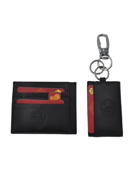 PARURE PORTACARTE E PORTACHIAVI 100%PELLE ROMA