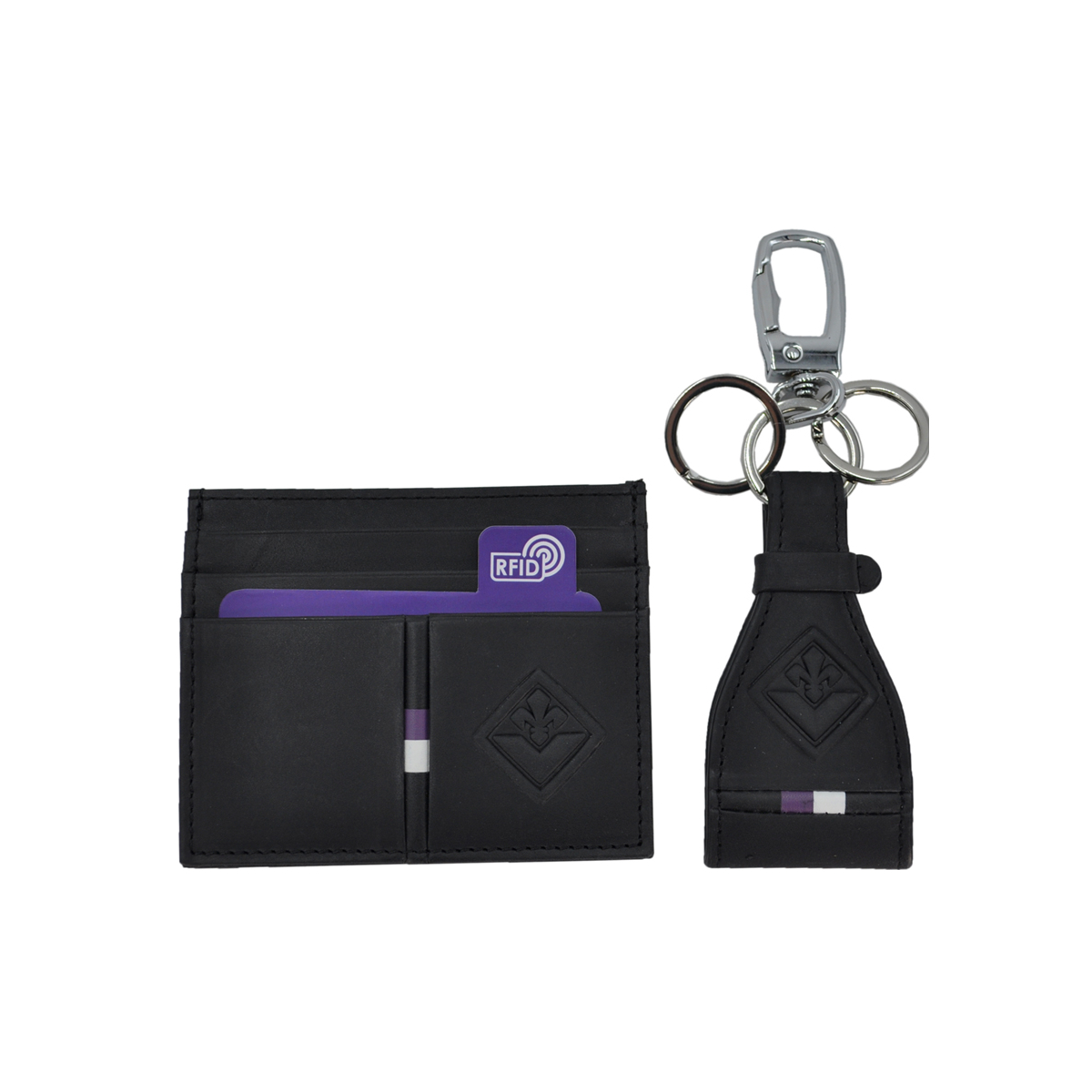 PARURE PORTACARTE E PORTACHIAVI 100%PELLE FIORENTINA