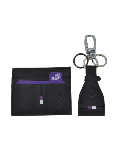 PARURE PORTACARTE E PORTACHIAVI 100%PELLE FIORENTINA