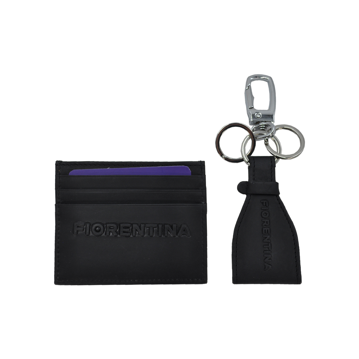 PARURE PORTACARTE E PORTACHIAVI 100%PELLE FIORENTINA